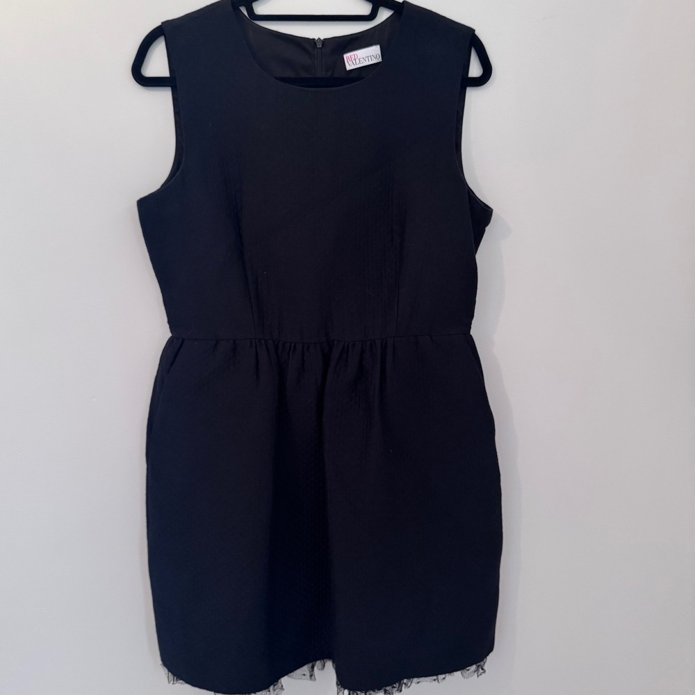 RED Valentino Black Sleeveless Mini Dress
